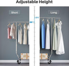 HOKEEPER Clothes Rack, Rolling Clothing Racks for Hanging Clothes, Portable Clothes Rack with Lockable Wheels, Commercial Hea