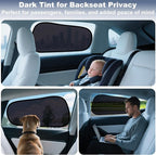 XCBYT Tesla Model Y Car Window Shades for Baby | 2 PCS Cling Rear Side Window Sun Shade for Sun Blocker, Heat Insulation | Semi-Transparent Car Privacy Window Covers for Road Trip