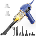 Car Vacuum Portable Cordless 17000Pa Cordless Mini Handheld Vacuums with LCD Display and Multi-Nozzles, High Power Wet and Dr