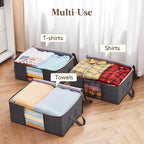 Lifewit 4 Pack 35L Clothes Storage Bins with Lids, Foldable Blanket Storage Bags with Zippers, Clear Window and Reinforced Ha