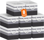 Fab totes Storage Bins [8-Pack], Foldable Storage Baskets for Organizing Toys, Books, Shelves, Closet, Large Storage Box with