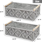 Macrame Storage Basket Boho Decor Baskets for Organizing Woven Decorative for Countertop Toilet Paper Basket for Tank Top for