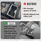 Muslogy Center Console Organizer Hanging Storage Box Compatible with 2024 2025 2026 Toyota Tacoma & 2025+ 4Runner Accessories Console Left & Right Phone Pocket Gear Shift Side Organizer
