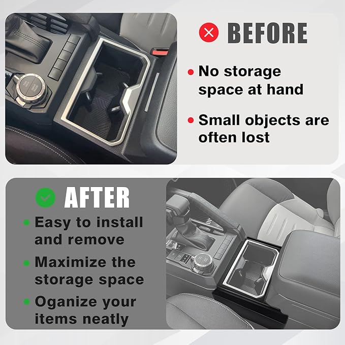 Muslogy Center Console Organizer Hanging Storage Box Compatible with 2024 2025 2026 Toyota Tacoma & 2025+ 4Runner Accessories Console Left & Right Phone Pocket Gear Shift Side Organizer
