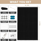 Jilron Accordian Door Curtain, 100% Blackout Folding Magnetic Doorway Curtains,Linen Style Closet Doors,for Room Divider,Priv