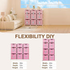 9 Cube Storage Organizer Shelf with Storage Bins and Label, 11 Inch Toy Cube Bins Clothes Closet Organizers Drawers Fabric Dr