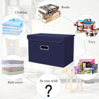 STOREONE Fabric Storage Cube Bins Foldable Organizer Container Collapsible Basket with Lids and Metal Handles, for Home, Bedr