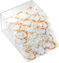 SPAKOWN Earring Organizer, Acrylic Earring Box Large 30 Compartments Jewelry Holder Organizer with 5 Drawers Stackable Earrin