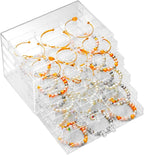 SPAKOWN Earring Organizer, Acrylic Earring Box Large 30 Compartments Jewelry Holder Organizer with 5 Drawers Stackable Earrin
