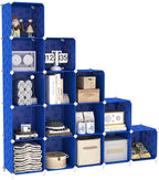 UNKU Cube Storage Organizer, 16 Cube Closet Organizer Storage Shelves, DIY Stackable Bookcase, Clothes Organizer Shelf for Cl