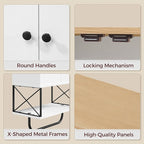 MAHANCRIS Bathroom Wall Cabinet with 2 Door and Adjustable Shelf, Medicine Cabinet with Towel Rack, 3-Tier Wall Mounted Stora