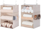 StorageWorks 6-Shelf Jumbo Closet Organizers, Two 3-Shelf Separable Hanging Shelves for Closet, 13" D x 15" W x 48 ¼"H,Mixing