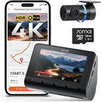 70mai 4K Dash Cam Front and Rear, Built in Wi-Fi 6 & GPS Car Camera, Super Night Vision, ADAS, 3'' IPS Screen, 24H Parking Mo