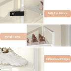 Stackable Shoe Rack, 6 Tier Metal Shoe Storage for 12-15 Pairs, Vertical Shoe Shelf for Small Space Front Door Entrance Close