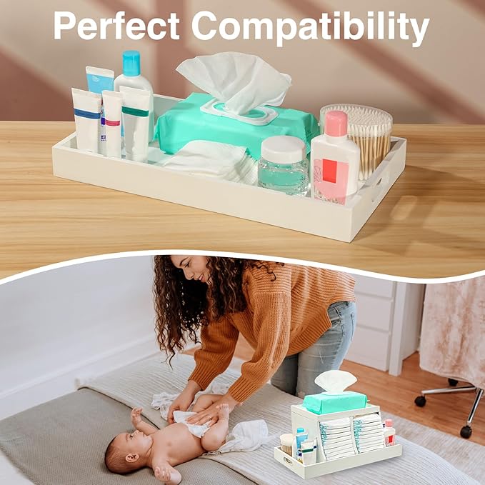 Three colors Diaper Organizer, Wooden Diaper Caddy Organizer, Changing Table Organizer, Diaper Storage Organizer, Nursery Bab