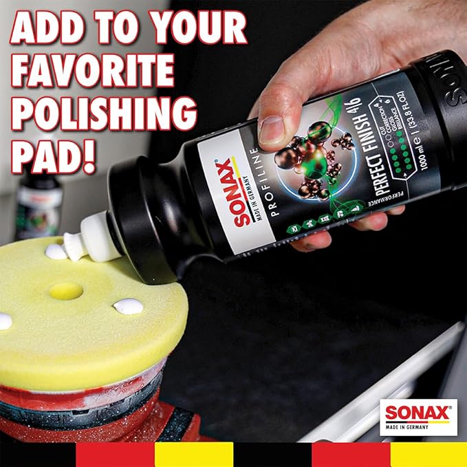 SONAX Perfect Finish 1L | Scratch and Swirl Remover Polish | Machine Polish | Paint Correction Polish | High Gloss | Black Paint Polish | No Fillers Paint Correction | 33.8 Oz
