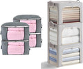 combocube 4 Pack Comforter Storage Bag and 3 Pack Clothes Storage Bins