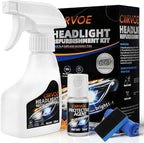 Automotive Headlight Restoration Kit - Refurbishing Fluid & Polishing Cleaner for Oxidized, Yellowed Headlamps, Enhanced Hydr