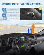 FIILINES Dash Cover for Chevrolet Silverado/GMC Sierra 2007-2013 (Only Fits with Two Glove Boxes) Dashboard Mat Cover Sunshad
