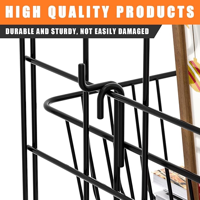11.8" L x 11.8" D x 3.9"H - 6 pcs Black Wire Baskets for GridWall and SlatWall - Merchandiser Baskets,Grid wall Shelves Hangi