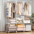 BAOKALER Portable Closet for Hanging Clothes 67 Inch Wide Large Capacity Portable Wardrobe Closet with Cover, Storage Shelves