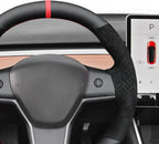 MEWANT Hand Stitched Steering Wheel Cover for Tesla Model 3 2017-2023 / Model Y 2020-2023 for Tesla Model 3/Y Accessories