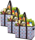 Foraineam Reusable Grocery Bags Set Durable Heavy Duty Tote Bag Collapsible Grocery Shopping Box Bag with Reinforced Bottom