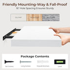 Fun Memories Floating Shelves for Wall 36 Inch Set of 3, Farmhouse Floating Shelves with Invisible Heavy Duty Bracket, 10 Inc