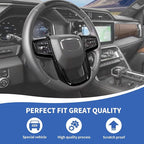 Steering Wheel Trim Cover Compatible with GMC-Sierra 1500 2019-2025 & GMC-Sierra 2500HD/3500HD 2020-2024, for GMC-Yukon 2021-2024, Black Wood Grain