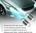 4-Pack Compatible Universal 459461 Left & Right Headlamp Adjustment Spring, Headlight Leveling Spring, Replacement Headlight Tension Spring, Auto Headlamp Mounting Spring, Headlamp Spring Kit