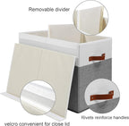 Gowee Large Toy Storage Box with Lid, Sturdy Toys Storage Chest Bin Organizer Basket with Dividers for Kids, Boys, Girls, Nur