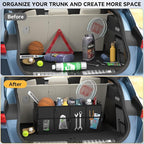 Car Trunk Organizer for SUV 60L Backseat Car Organizer Back Seat Large Storage Trunk Compartment Collapsible Car Caddy Heavy