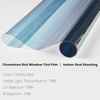 Chameleon Red Blue Car Front Window Tint 78% VLT Car Window Tint Color Change Effect Vehicle Windshield Solar Protection Film, 59.84" x 1181.10"