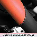 Road Comforts Steering Wheel Cover – Breathable Leather Steering Wheel Cover, Anti-Slip Grip, Universal Fit 14.5” to 15”, Hea