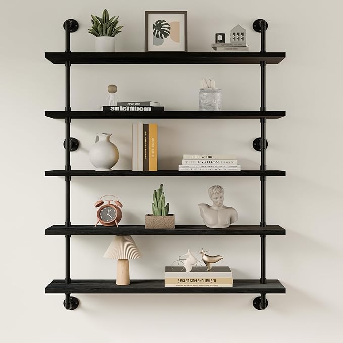 Floating Shelves for Wall Living Room Shelves Bookshelf Industrial Pipe Shelving Shelf Real Wood Planks 36 inch Rustic Wall S
