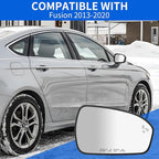 JINCHEN Right Passenger Side Mirror Glass for Ford Fusion 2013-2020 Heated with Blind Spot Detection DS7Z17K707C