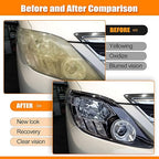 POLIWELL Car Headlight Restoration Kit, 3 Inch Car Polishing Sanding Discs Kit, 3 in Sandpaper Grit 320-5000 Headlights Sanding Sheets with 1/4” Shank Backing, Buffing Sponge Pads for Drill, 52 PCS