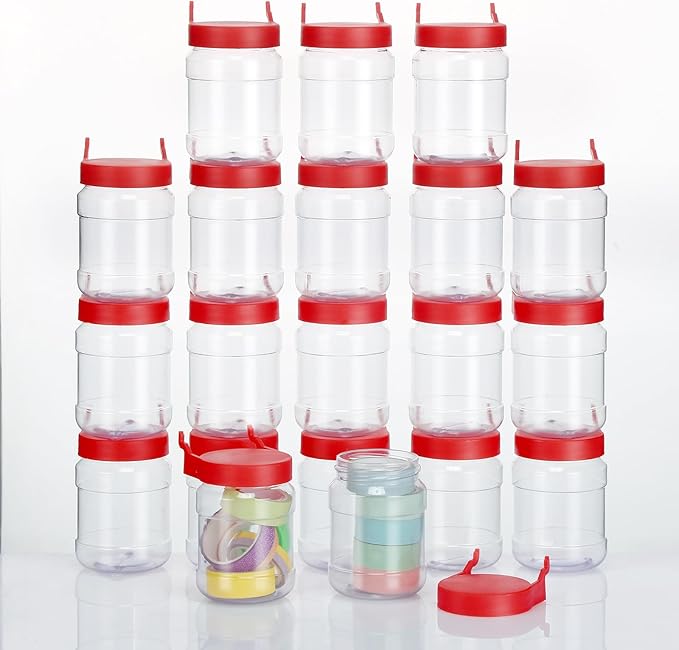 Unittype 20 Set Pegboard Organizer Accessories Peg Boards Jars with Lids Plastic Pegboards Bins Storage Containers Clear Peg 