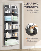 ULG Over the Door Organizer, 5-Tier Extra Large Hanging Storage with 10 Mesh Pockets, 100 lbs Capacity, Heavy Duty Door Organ