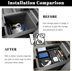 Center Console Hidden Box Organizer Compatible with Honda 2023-2025 2026 Pilot & 2024-2026 Passport & 2024 2025 Ridgeline Interior Accessories Insert Armrest Hidden Organizer Tray
