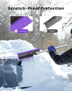 helloleiboo 2025 Extra Long 55.7" Ice Scrapers for Car Windshield Multi-Functional Detachable Car Ice Scraper with Foam Grip and 270° Pivoting Brush Head Snow Brush for SUV Truck Auto(Purple)