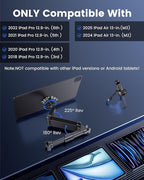 KU XIU Car Headrest Magnetic Tablet Holder for iPad Pro 12.9, iPad Air 13 M2/M3, Backseat Tablet Car Mount Adjustable Arm, Road Trip Essentials for Kids,for iPad Pro 12.9 3rd/4th/5th/6th