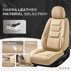 Coverado Car Seat Covers Full Set, Seat Covers for Cars, Front Seat Covers and Back Seat Cover Waterproof Leather Automotive 