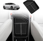 BestEvMod Center Console Organizer Compatible with 2025 2022-2024 Kia EV6 Accessories Tray Interior Accessories Armrest Storage Box ABS Material with PVC Trim (Middle Organizer)