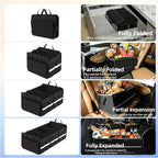 CloudDream Car Trunk Organizer and Storage, 35.4 Large Foldable Cargo Storage with 3 Compartments & 6 Pockets, Waterproof