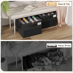 NestOrganix 2 Pack Shoe Organizer for Closet, Large Shoe Box Storage Containers, Foldable Shoe Storage Organizer Box Bin with