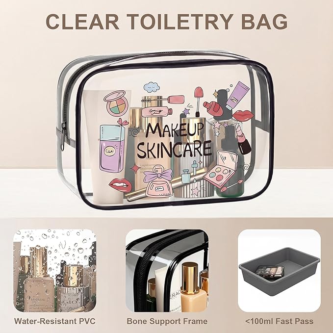 8 Set Packing Cubes for Travel with Clear Toiletry Bag, Durable Luggage Packing Organizers, Carry-On Accessories, TSA Approve