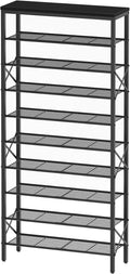 YATINEY 10 Tier Shoe Rack, Large Capacity Shoe Storage Organizer Holds 40 Pairs, Sturdy and Stable, for Entryway, Hallway, Cl