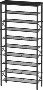 YATINEY 10 Tier Shoe Rack, Large Capacity Shoe Storage Organizer Holds 40 Pairs, Sturdy and Stable, for Entryway, Hallway, Cl