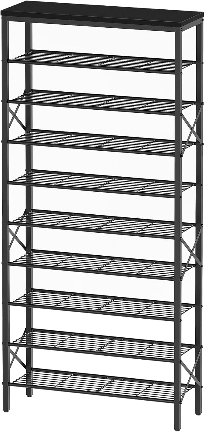 YATINEY 10 Tier Shoe Rack, Large Capacity Shoe Storage Organizer Holds 40 Pairs, Sturdy and Stable, for Entryway, Hallway, Cl